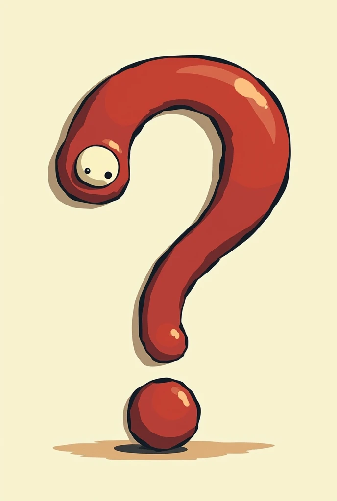 Cuphead style design of question mark with neutral background only heads ans torso