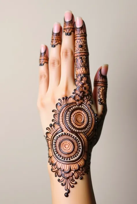 generate more Gol Tikki mehndi design on hand