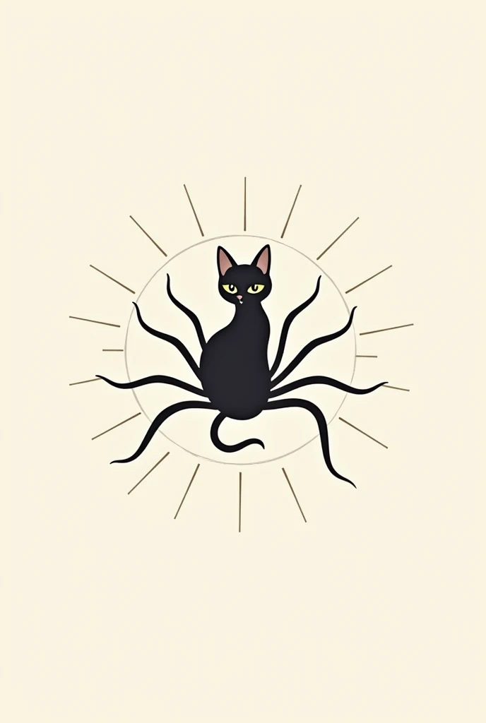 Design a simple logo that mixed of cat and spider