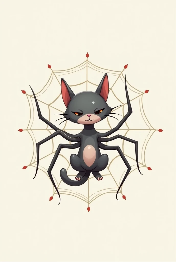 Design a simple logo that mixed of cat and spider