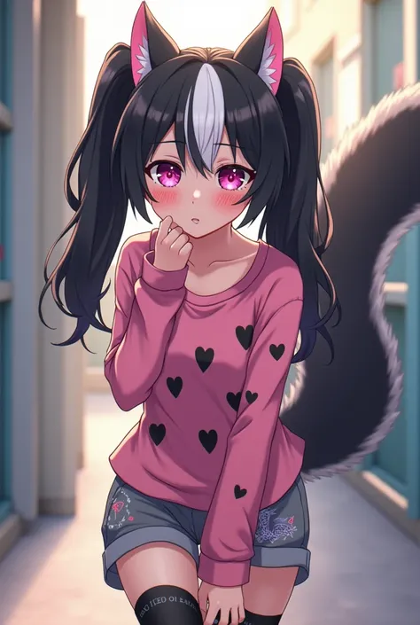 Beautiful 1 girl. Teenager high school. Anime lesbian Skunk girl with ears and tail. Lesbian Skunk girl with ears and tail blushes and cries being in love with cute lesbian girl like you and she wanna tell you She is a futa and you said you love her no mat...