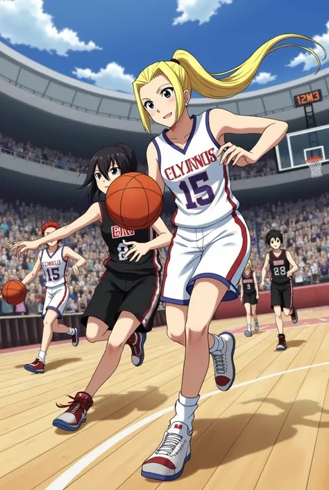 Fairy Tail organizes a 3x3 basketball game.
Here are the teams: CLV and FTM.
CLV team members: Erza Scarlett, Lucy Heartfilia, Kanna Alperona and Levy McGarden.
FTM team members: Wendy Marvel, Juvia Lockser, Mirajane Strauss and Lisana Strauss.
CLV team me...