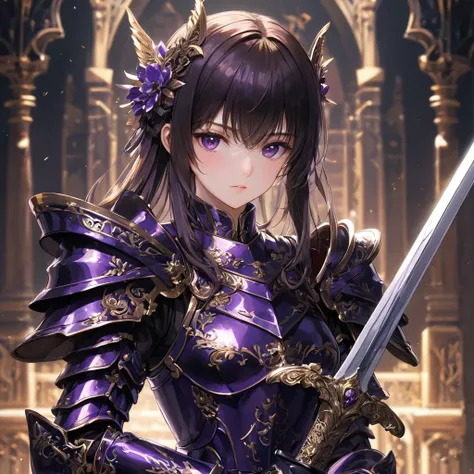 One girl,alone,anime,The whole body from head to toe、Classy girl,Armored,Holding a sword,anger,(embedded:Unaesthetic XLv13.Safety Tensor:1.2),(embedded:Negative XL_is.Safety Tensor:0.8),(masterpiece,Highest quality,Ultra_detailed,High resolution,Absurd:1),...