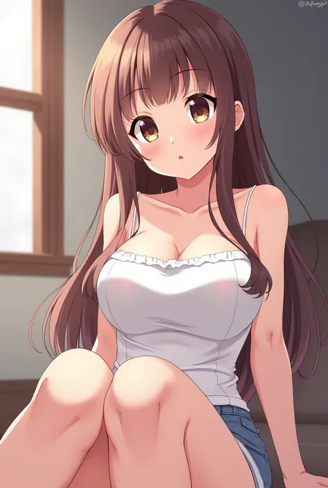 Anime girl shows her boobs