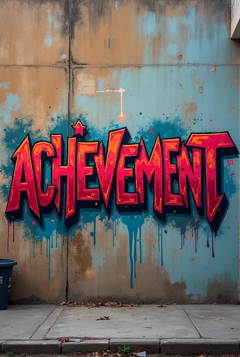 a graffiti that only has the word " achievement "