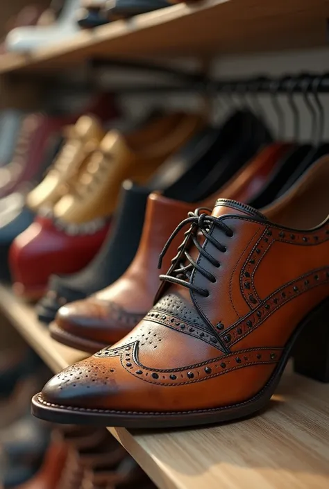 one shoe rack full of beautiful shoes but one ugly dirty and stinky shoe