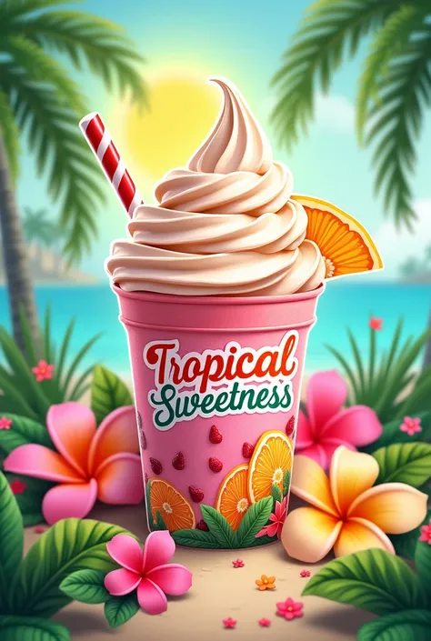  I have a gourmet ice cream company but I don&#39;t have a logo. Create a logo "Tropical Sweetness" is the name of the brand that has a creative and unique modern design 