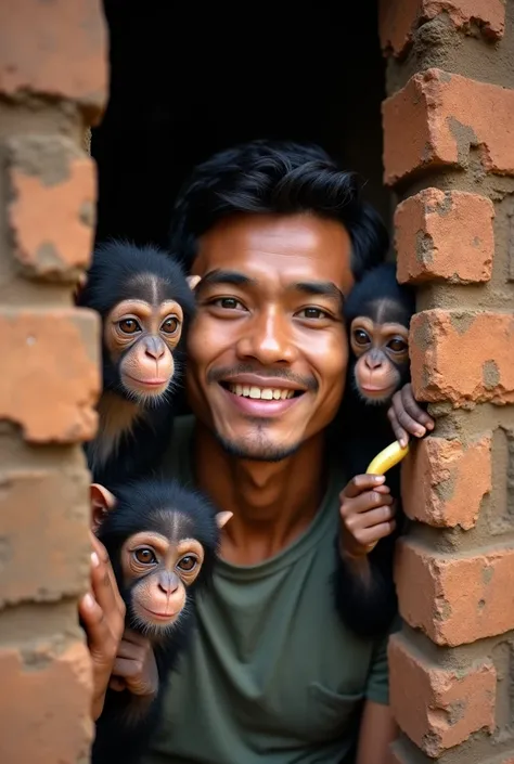 
SeaArt Bot
Txt2Img
Studio
 
Ultra-realistic 8K photograph, shot with a Leica Q2, strong color contrast and sharp clarity --quality 2 --
SeaArt Bot
Txt2Img
Studio
 
young Indonesian man with two baby chimpanzees peeking out from behind a vertical brown bri...