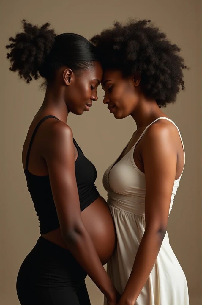 Make two black Girls pregnant  deessing one tshir wrinting: "yes, its withe"! Realist 4k