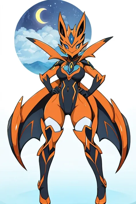 Furry female orange bat alola pokemon sun and moon warframe style 