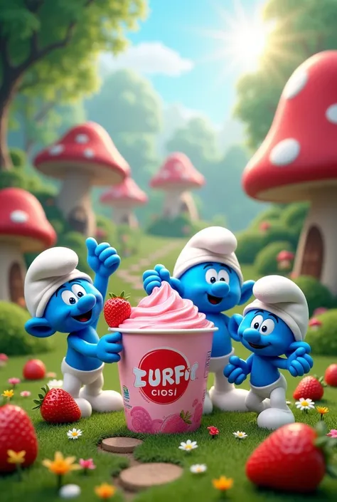 Pepsi&#39;s strawberry yogurt ad in partnership with the Smurfs