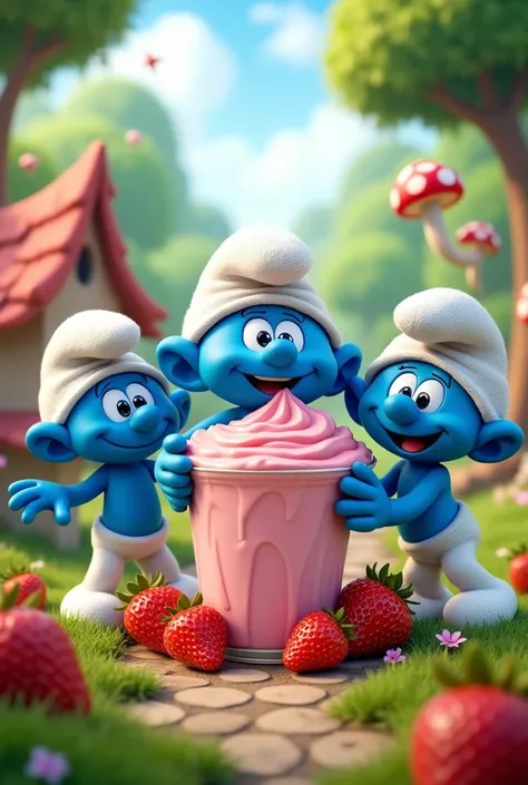 Pepsi&#39;s strawberry yogurt ad in partnership with the Smurfs