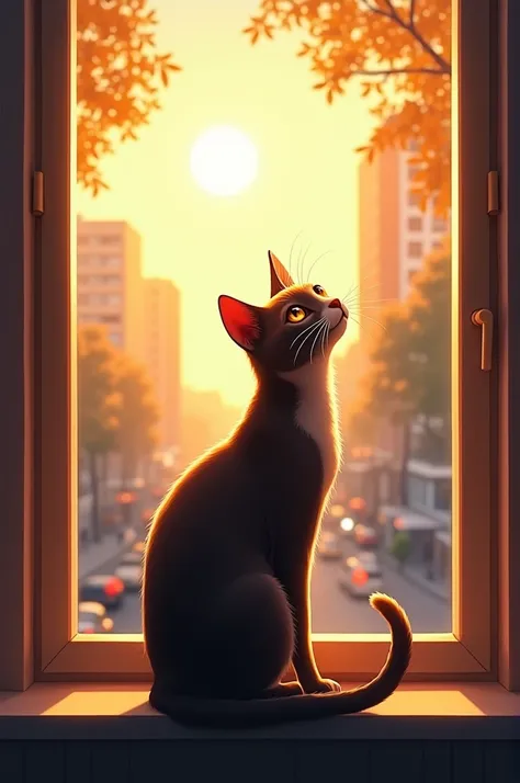 A in the window seeing the sun