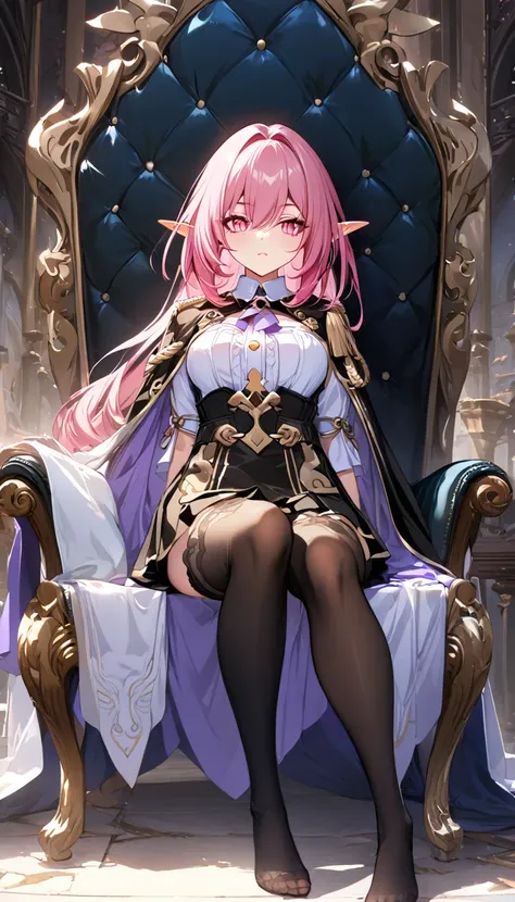 (masterpiece), best quality, ((ultra-detailed)), ((an extremely detailed and delicate)), (8k cg wallpaper), (stunning art), ((illustration)), elysia (herrscher of human:ego) (Honkai impact), pointed ears, elf, pink hair, pink eyes, slit pupils, long hair, ...