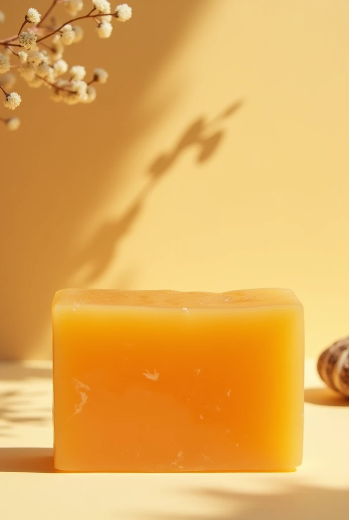 Create a soap image to post on Facebook. Honey colored soap bar.