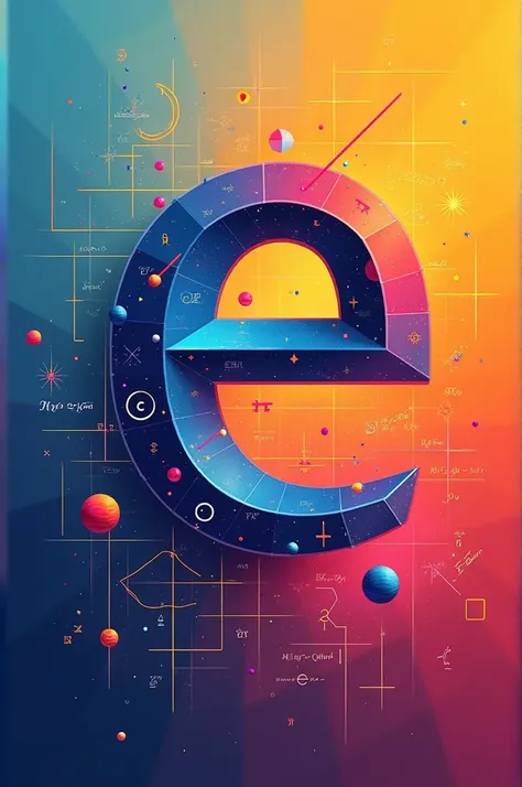 Create an image for a colorful and eye-catching poster about the math number E 