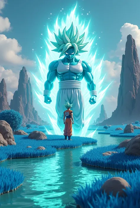 Make a planet where the straw is blue and the water is green (The trees are also blue*
The water is green, Goku appears, unleashes all his ki and transforms into SSS, a clay villain attacks him but instead he stains him and Goku laughs, then Goku becomes s...