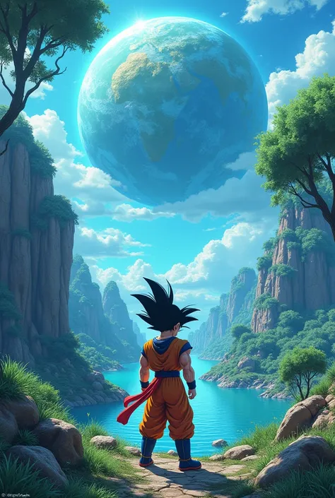 Make a planet where the straw is blue and the water is green (The trees are also blue*
The water is green, Goku appears, unleashes all his ki and transforms into SSS, a clay villain attacks him but instead he stains him and Goku laughs, then Goku becomes s...