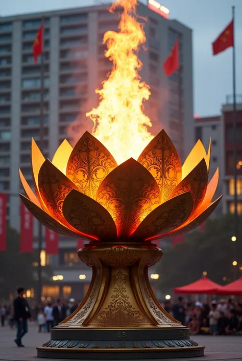 That Macau lotus flower cauldron with olympic flame?