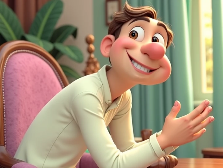 a male Disney Pixar style animated film character, high qualiy, best qualityer