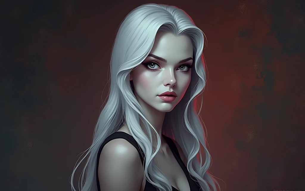 portrait of femme_fatale, long_hair, realism, 