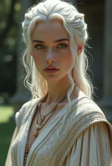 A silver-haired velaryon and the fairest of the seven kingdoms She is black 