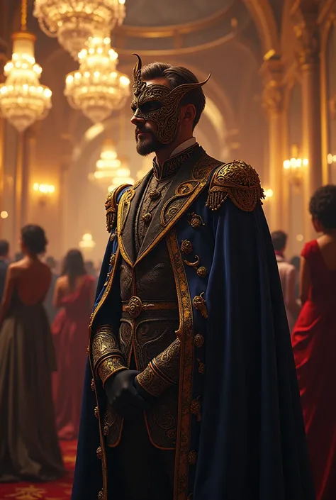 Make a unique masquerade about king that nonchalant but brave and smart