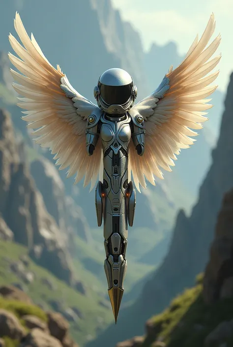 a pen with wings wearing a helmet