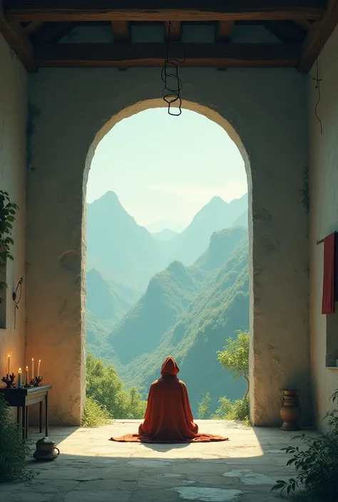 A monk lived in peaceful Monastery 