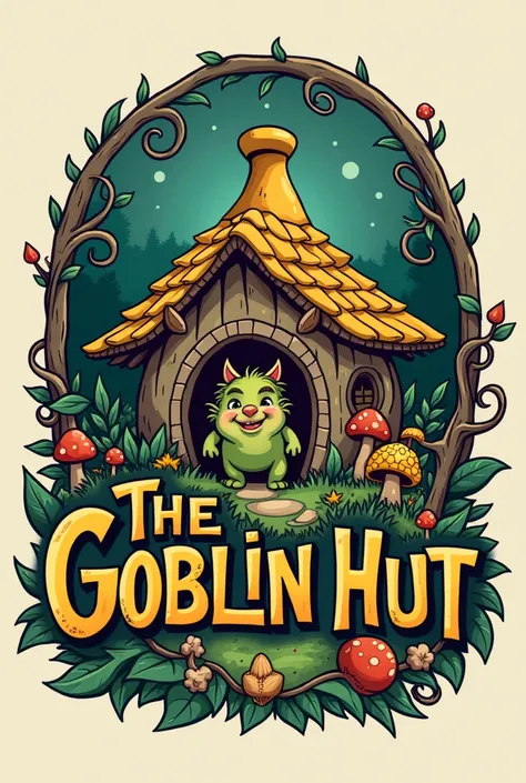 Logo for T-shirt brand name the Goblin hut 
brand name logo