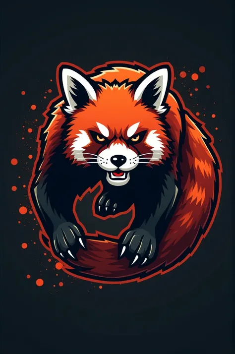 Create a red panda football logo without English words as darker colors 