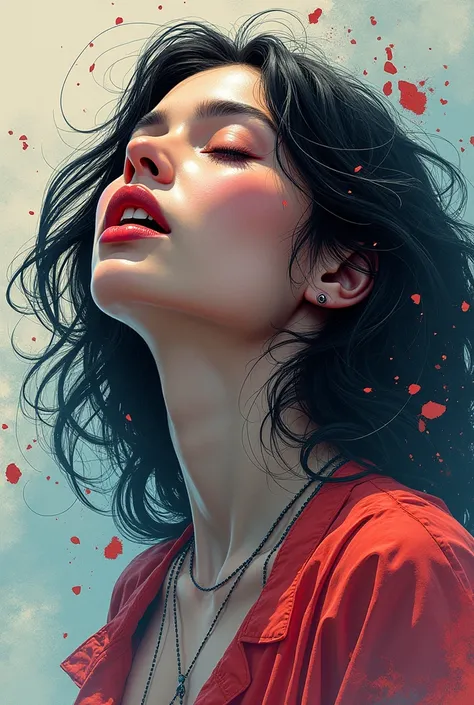 Catharsis of a beautiful woman. Epic masterpiece painting, digital illustration, manga style, cyberpunk, perfect anatomy, centered, approaching perfection, dynamic, highly detailed, watercolor painting, artstation, concept art, smooth, sharp focus, illustr...