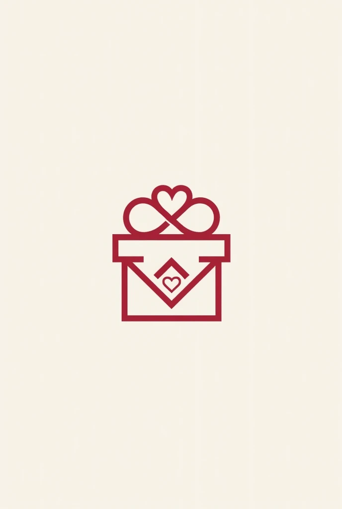 Generate a logo with gift box, infinity symbol and envelope with heart symbol on it