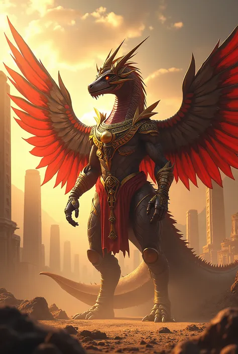 Osiris Mecha Dragon, red and gold.