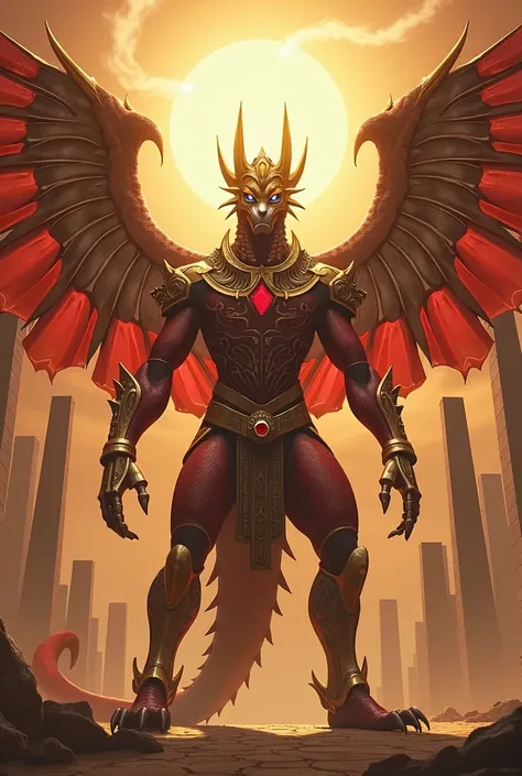 Osiris Mecha Dragon, red and gold.