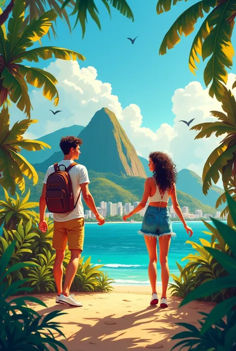 create images 100% cariocas with references from rio de janeiro for gifts from a marketing agency called Rio Vibe Marketing with Royal Blue Represents confidence and creativity. lime green conveys energy and youth.  Vibrant Orange - Connotes creativity and...