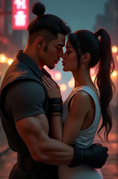 Charlie Nash kissing Chun Li 