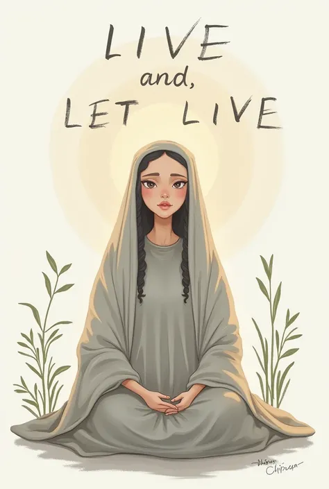 Graphic Illustration,character, with a message live and let live


