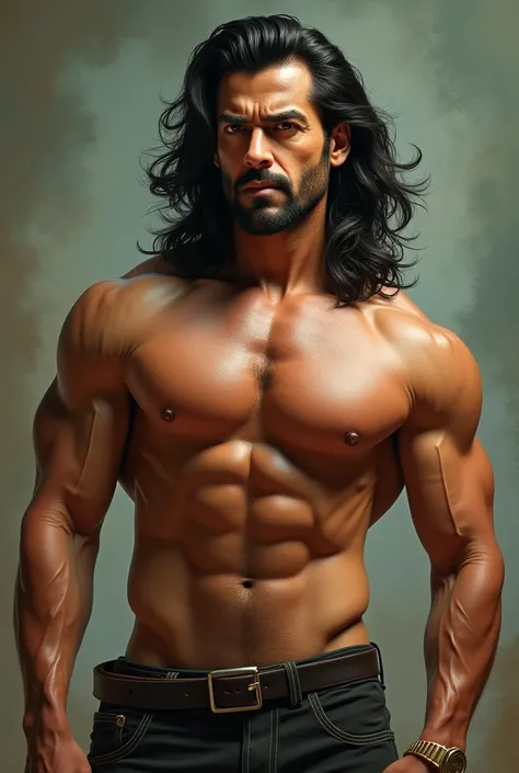 Salman Khan with long hair shirtless 