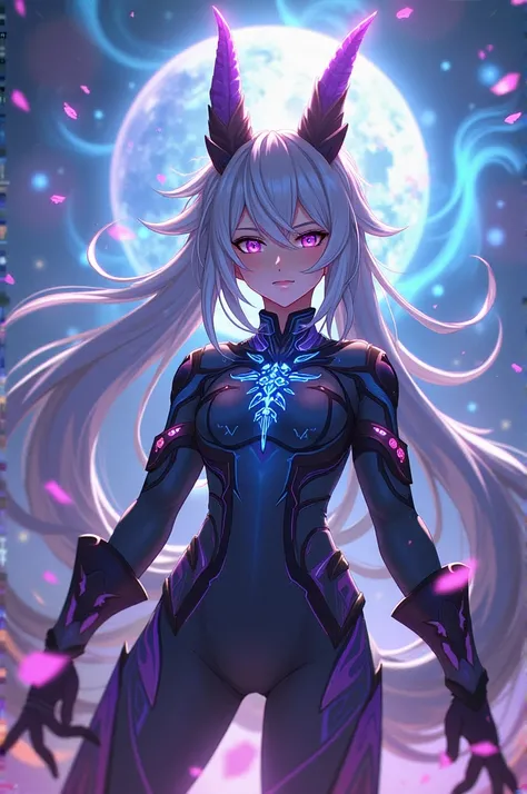 Has una fusión entre bronya zaychik de honkai impact 3rd y focalors de genshin impact 