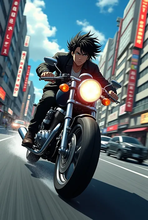 Kisaki Tetta de Tokyo Revengers en moto
