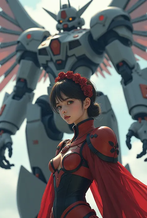 masterpiece, Best Quality, ultra detailed, illustration, 1 girl, very detailed Evangelion costume, (big robot background), detailed skin texture, beautiful detailed face, intricate details, ultra detailed