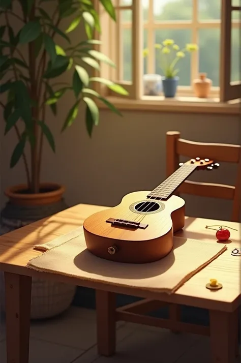 Ukulele on the table