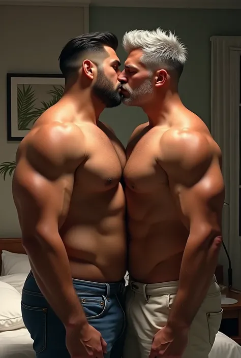 bedroom，Sexual intercourse between men, Two men in their twenties, Male college student, Chinese, Japanese，Mexican, Detailed Background，Macho Men, Large penis, Large penis, Completely naked，shortage々Very handsome looks，Extra-large muscles，Pectoral muscles ...