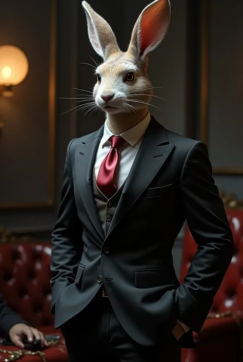 BDSM male rabbit Rabbit. In suit and tie