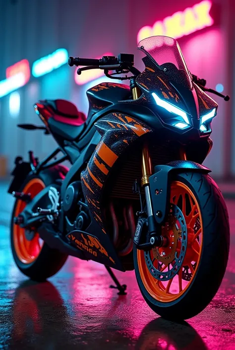 FZ Yamaha bike version 3 fully aggressive modified with neon stickering