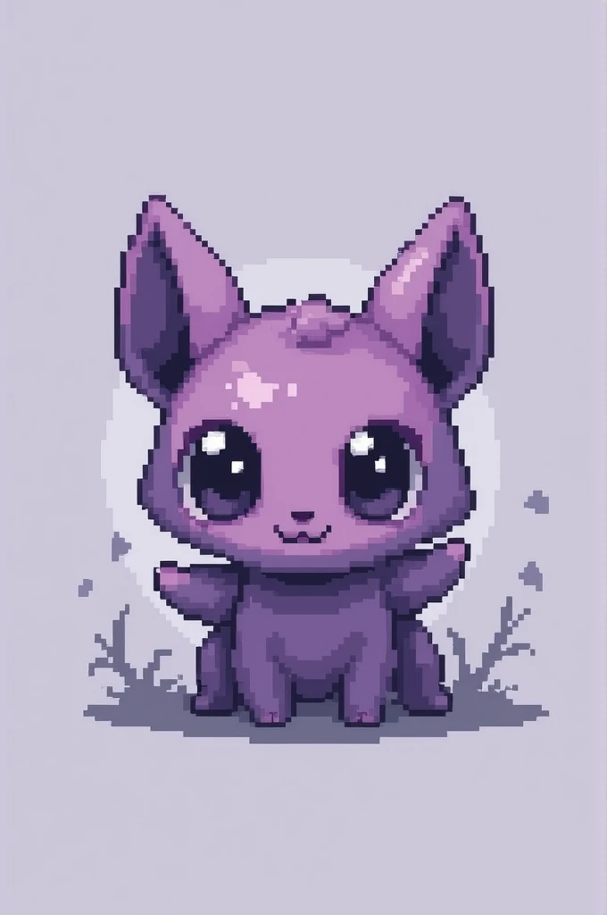 Create a purple and gray pixel art character
