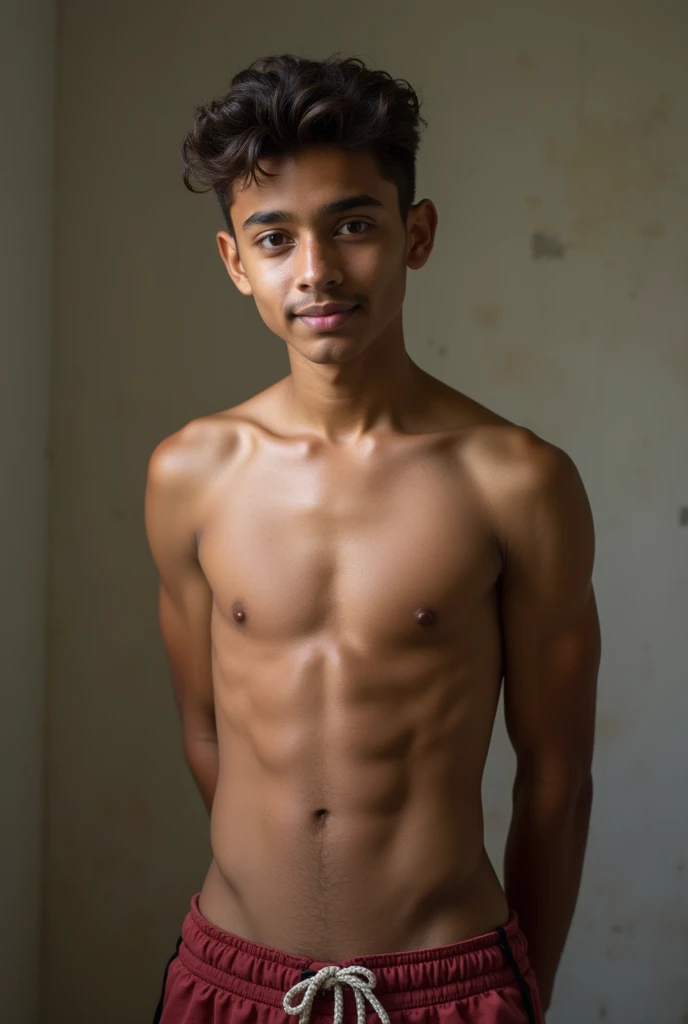 Cute 18 year Indian twink boys nude made to stand by teacher