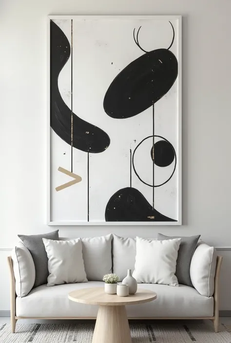 Wall art design modern white and black theme for wall