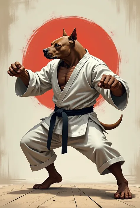 a karateka pibull dog